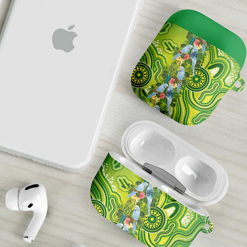 Budgerigar Australia AirPods Case Aussie Common Parakeet Indigenous Art - Aussie Hoodie