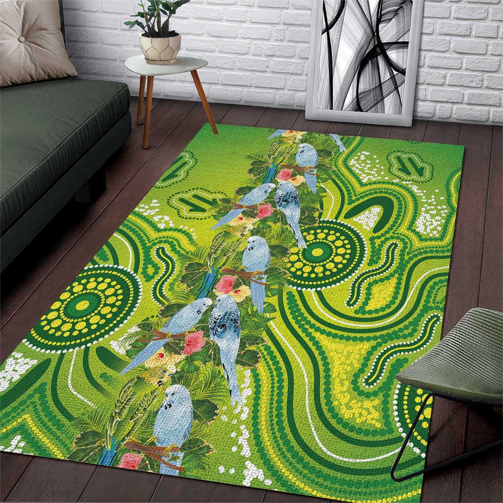 Budgerigar Australia Area Rug Aussie Common Parakeet Indigenous Art - Aussie Hoodie
