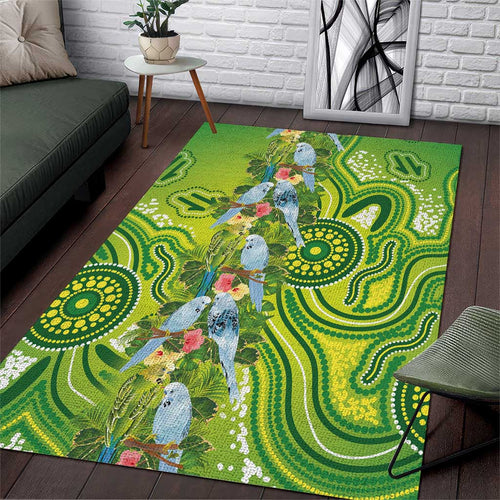 Budgerigar Australia Area Rug Aussie Common Parakeet Indigenous Art - Aussie Hoodie