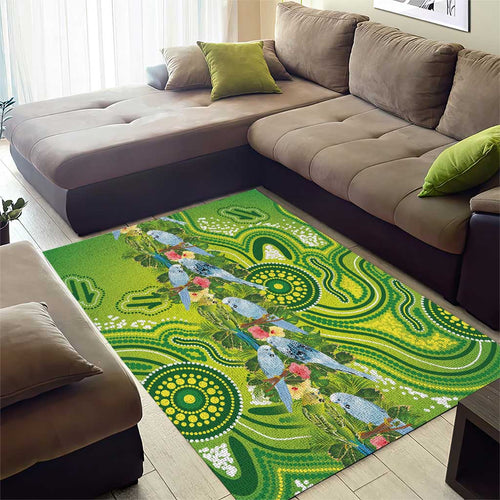 Budgerigar Australia Area Rug Aussie Common Parakeet Indigenous Art - Aussie Hoodie