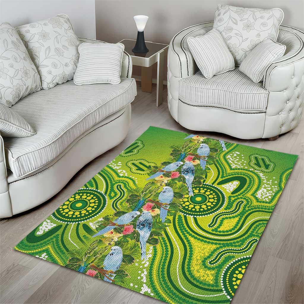 Budgerigar Australia Area Rug Aussie Common Parakeet Indigenous Art - Aussie Hoodie