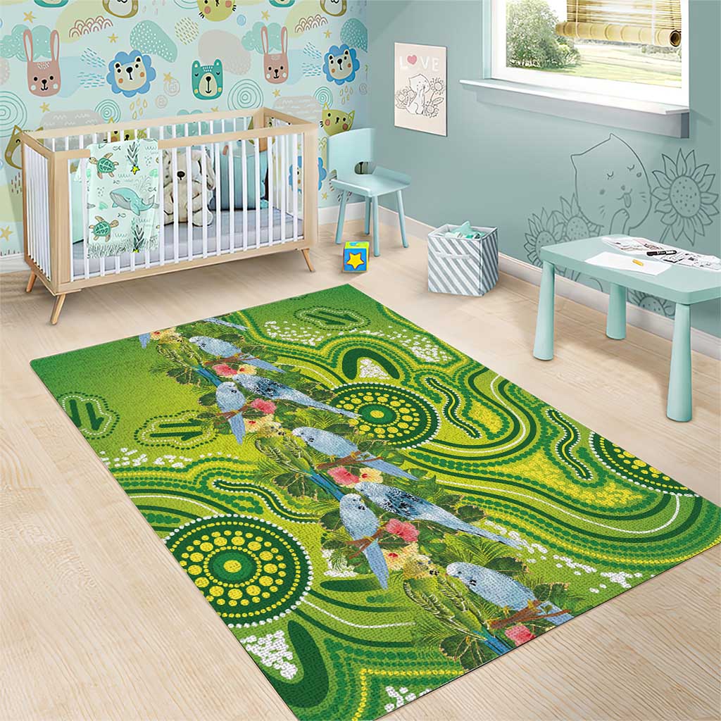 Budgerigar Australia Area Rug Aussie Common Parakeet Indigenous Art - Aussie Hoodie