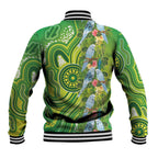 Budgerigar Australia Baseball Jacket Aussie Common Parakeet Indigenous Art - Aussie Hoodie