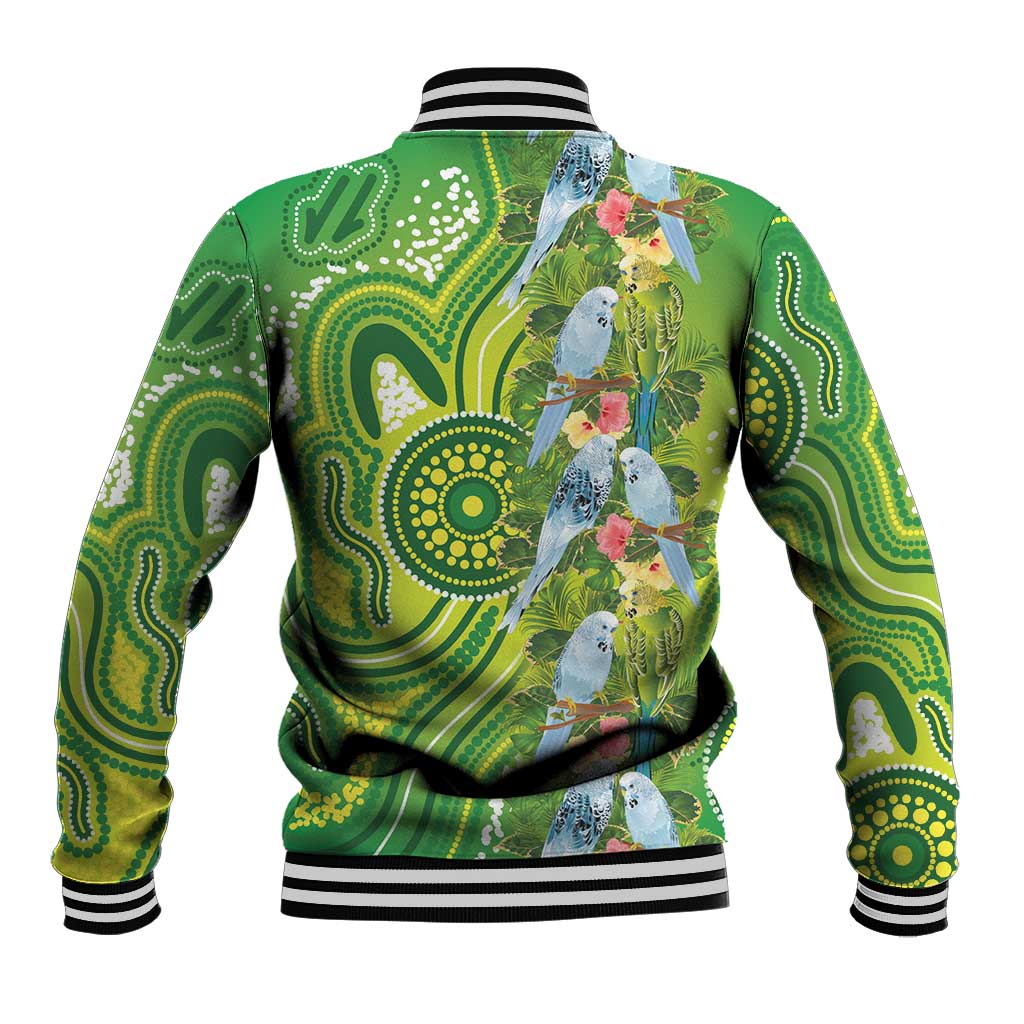 Budgerigar Australia Baseball Jacket Aussie Common Parakeet Indigenous Art - Aussie Hoodie