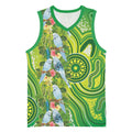 Budgerigar Australia Basketball Jersey Aussie Common Parakeet Indigenous Art - Aussie Hoodie