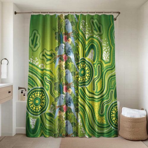 Budgerigar Australia Bathroom Set Aussie Common Parakeet Indigenous Art - Aussie Hoodie