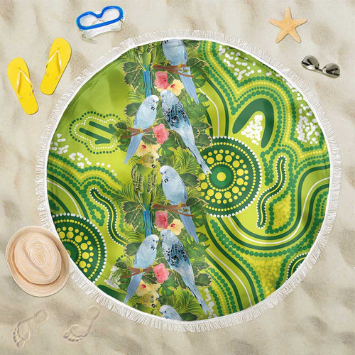 Budgerigar Australia Beach Blanket Aussie Common Parakeet Indigenous Art - Aussie Hoodie