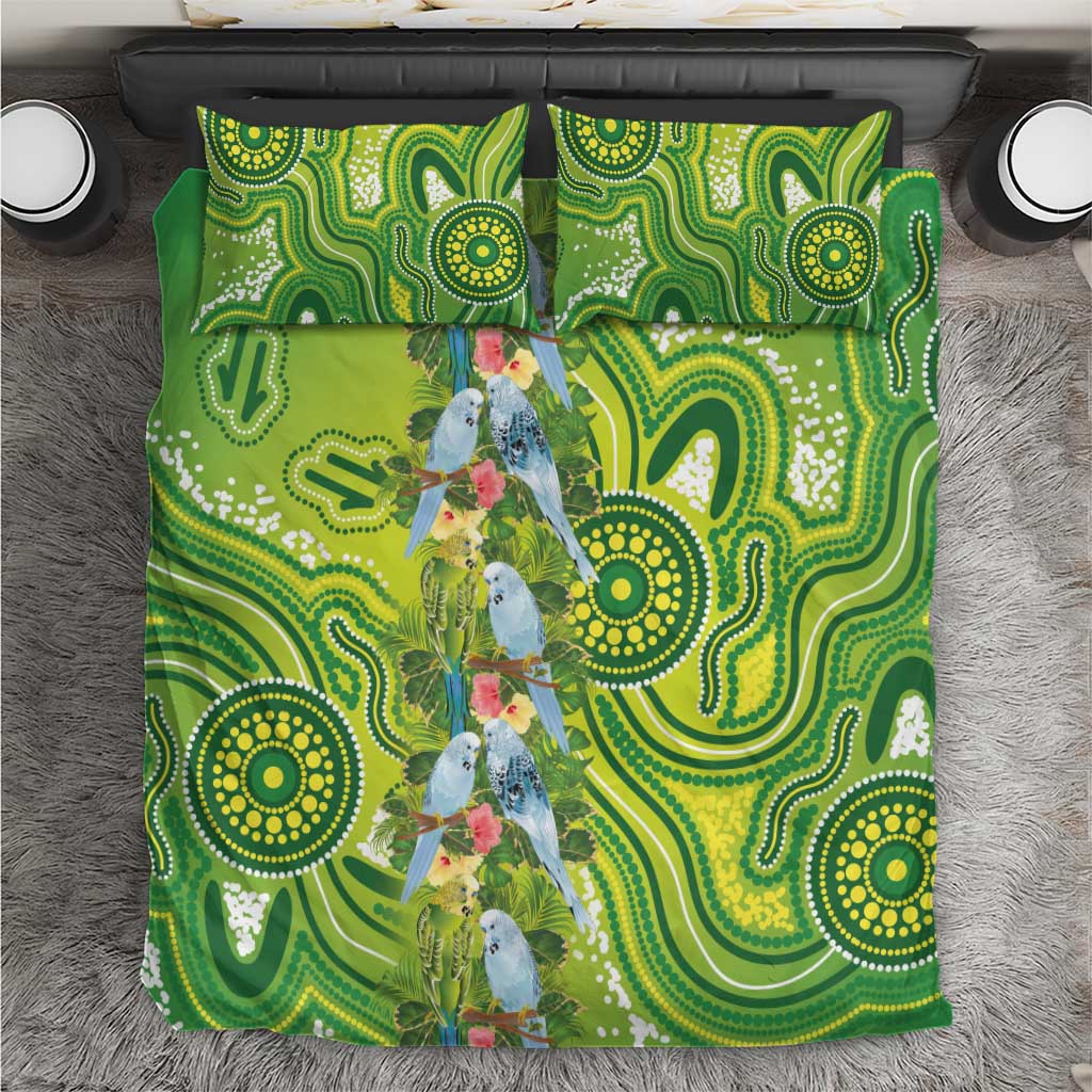 Budgerigar Australia Bedding Set Aussie Common Parakeet Indigenous Art - Aussie Hoodie