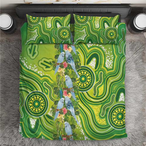 Budgerigar Australia Bedding Set Aussie Common Parakeet Indigenous Art - Aussie Hoodie