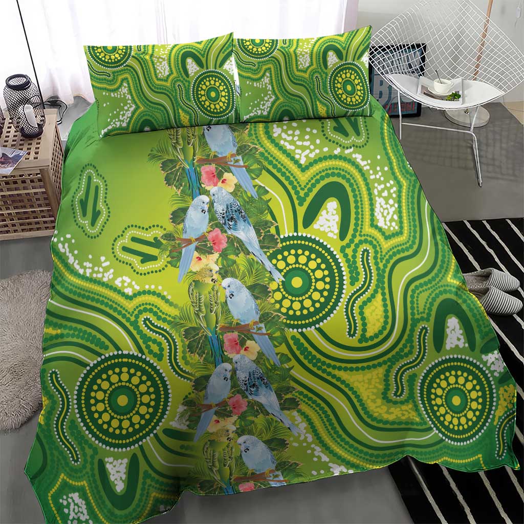 Budgerigar Australia Bedding Set Aussie Common Parakeet Indigenous Art - Aussie Hoodie