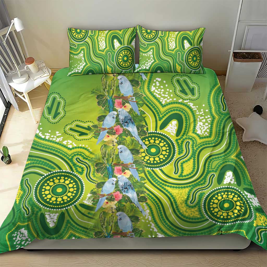 Budgerigar Australia Bedding Set Aussie Common Parakeet Indigenous Art - Aussie Hoodie