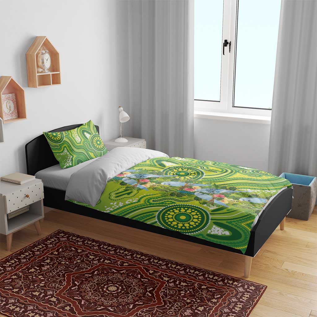Budgerigar Australia Bedding Set Aussie Common Parakeet Indigenous Art - Aussie Hoodie