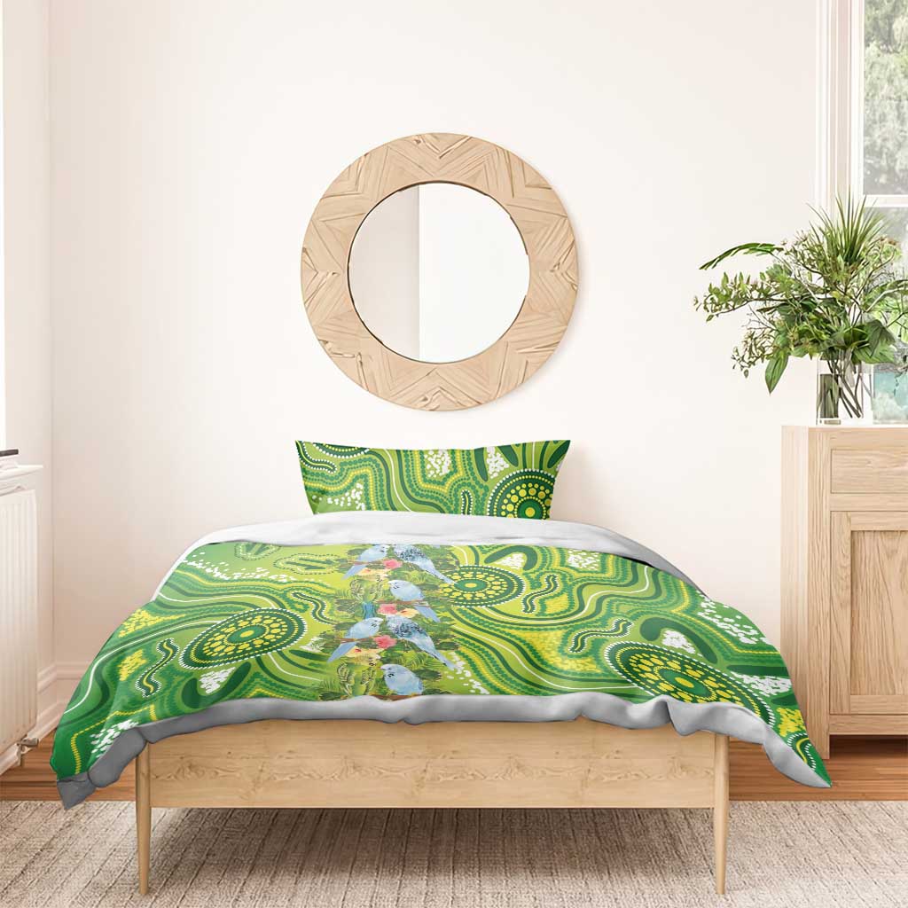 Budgerigar Australia Bedding Set Aussie Common Parakeet Indigenous Art - Aussie Hoodie