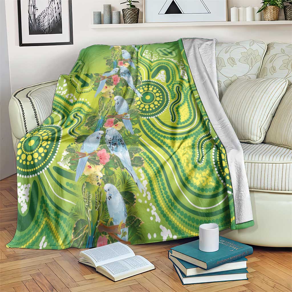 Budgerigar Australia Blanket Aussie Common Parakeet Indigenous Art - Aussie Hoodie