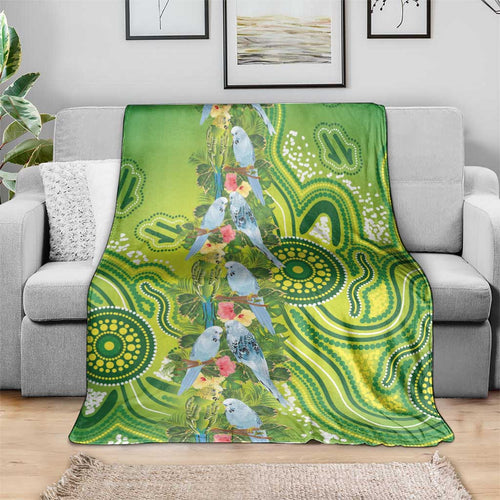 Budgerigar Australia Blanket Aussie Common Parakeet Indigenous Art - Aussie Hoodie