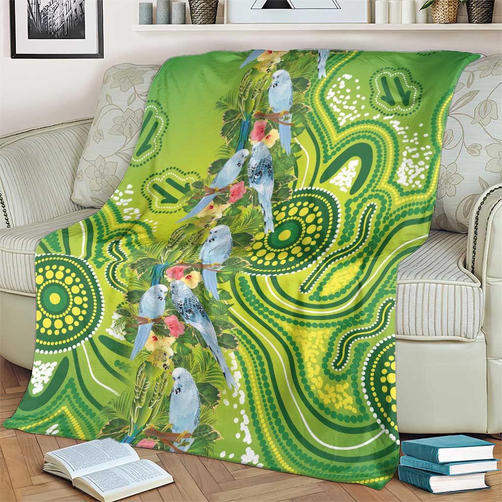 Budgerigar Australia Blanket Aussie Common Parakeet Indigenous Art - Aussie Hoodie