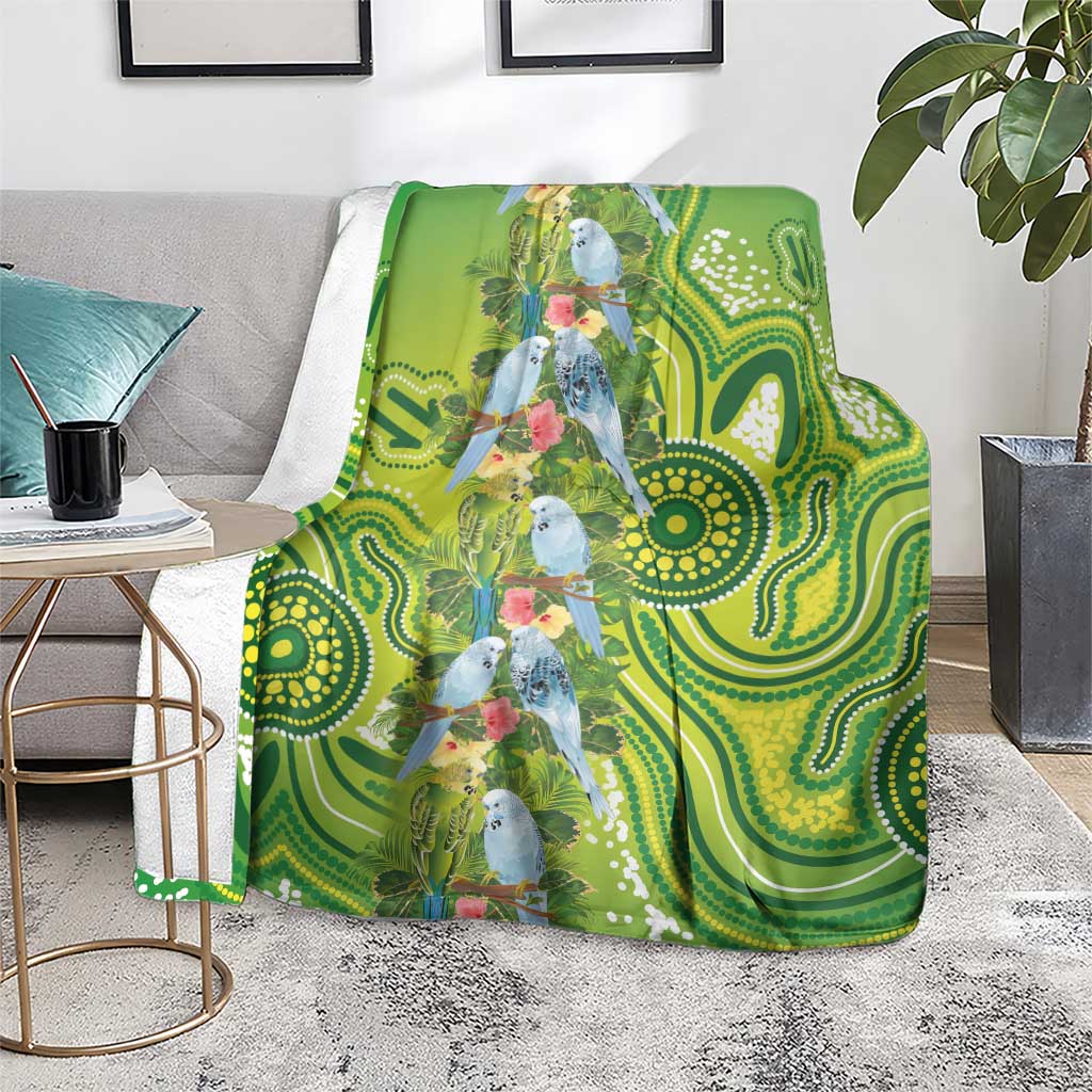 Budgerigar Australia Blanket Aussie Common Parakeet Indigenous Art - Aussie Hoodie