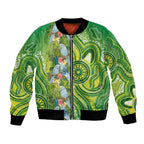 Budgerigar Australia Bomber Jacket Aussie Common Parakeet Indigenous Art - Aussie Hoodie