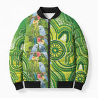 Budgerigar Australia Bomber Puffer Jacket Aussie Common Parakeet Indigenous Art - Aussie Hoodie