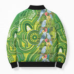 Budgerigar Australia Bomber Puffer Jacket Aussie Common Parakeet Indigenous Art - Aussie Hoodie