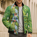Budgerigar Australia Bomber Puffer Jacket Aussie Common Parakeet Indigenous Art - Aussie Hoodie