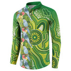 Budgerigar Australia Button Sweatshirt Aussie Common Parakeet Indigenous Art - Aussie Hoodie