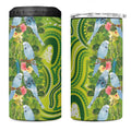 Budgerigar Australia 4 in 1 Can Cooler Tumbler Aussie Common Parakeet Indigenous Art - Aussie Hoodie