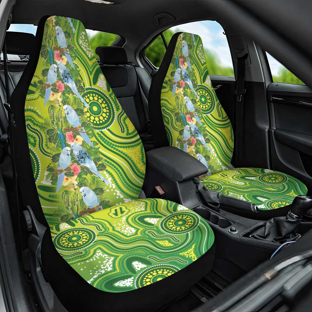 Budgerigar Australia Car Seat Cover Aussie Common Parakeet Indigenous Art - Aussie Hoodie