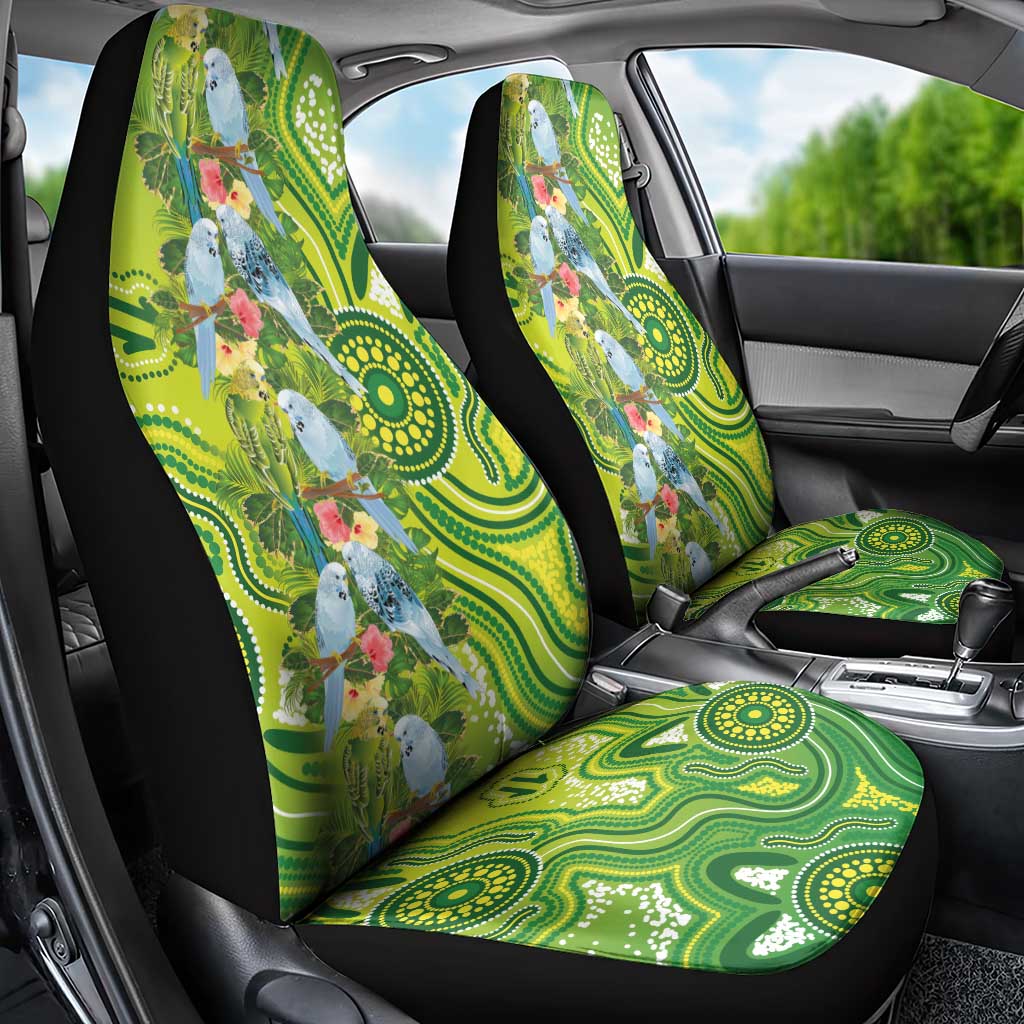 Budgerigar Australia Car Seat Cover Aussie Common Parakeet Indigenous Art - Aussie Hoodie