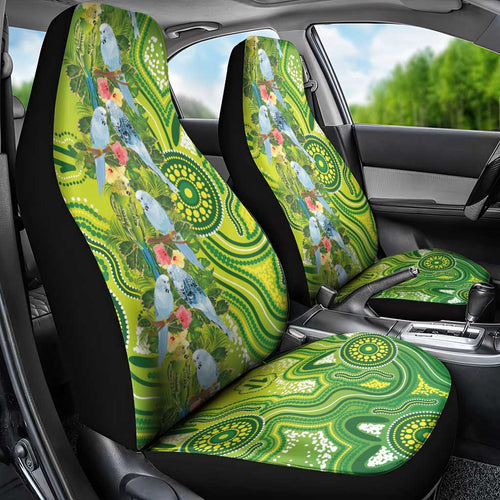 Budgerigar Australia Car Seat Cover Aussie Common Parakeet Indigenous Art - Aussie Hoodie