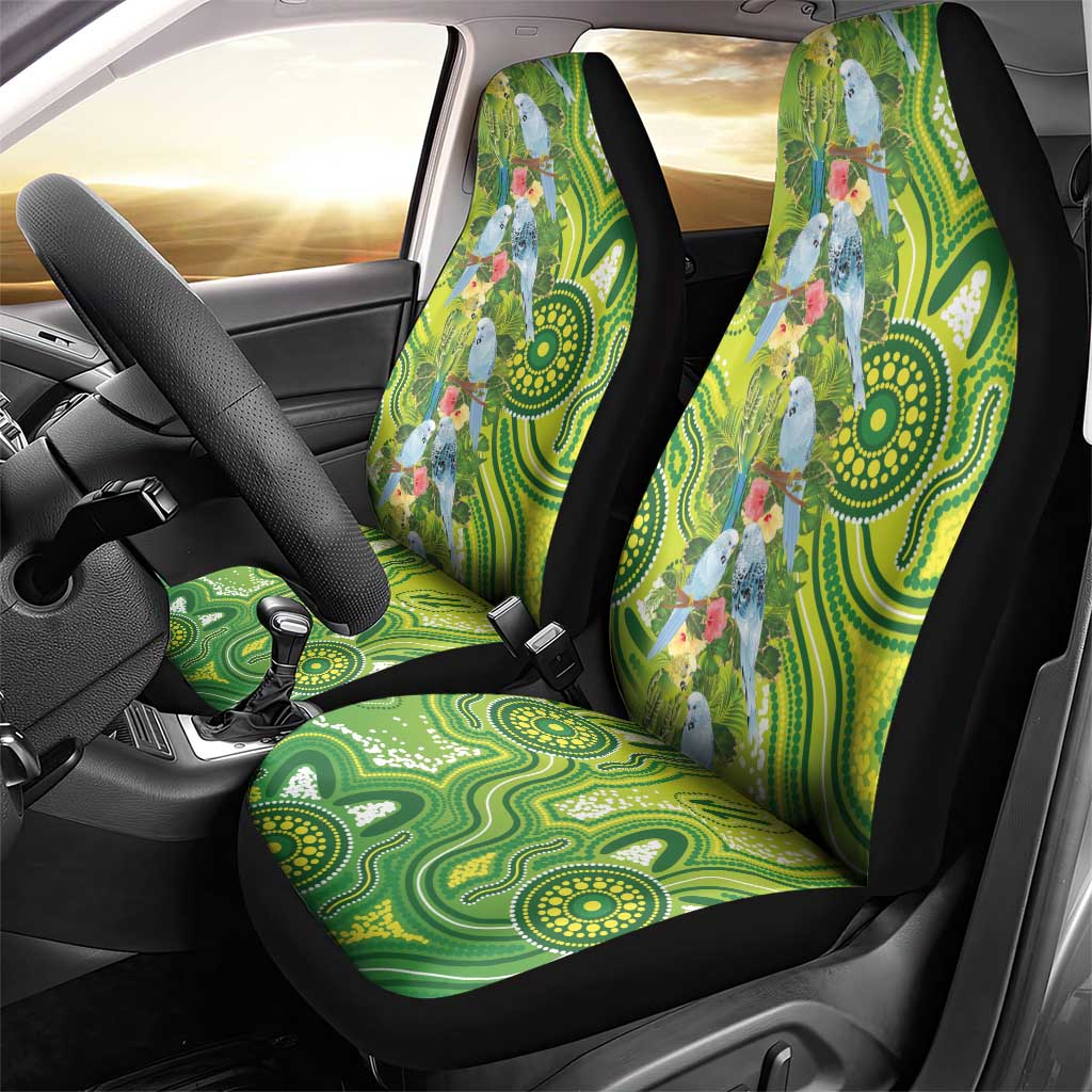 Budgerigar Australia Car Seat Cover Aussie Common Parakeet Indigenous Art - Aussie Hoodie