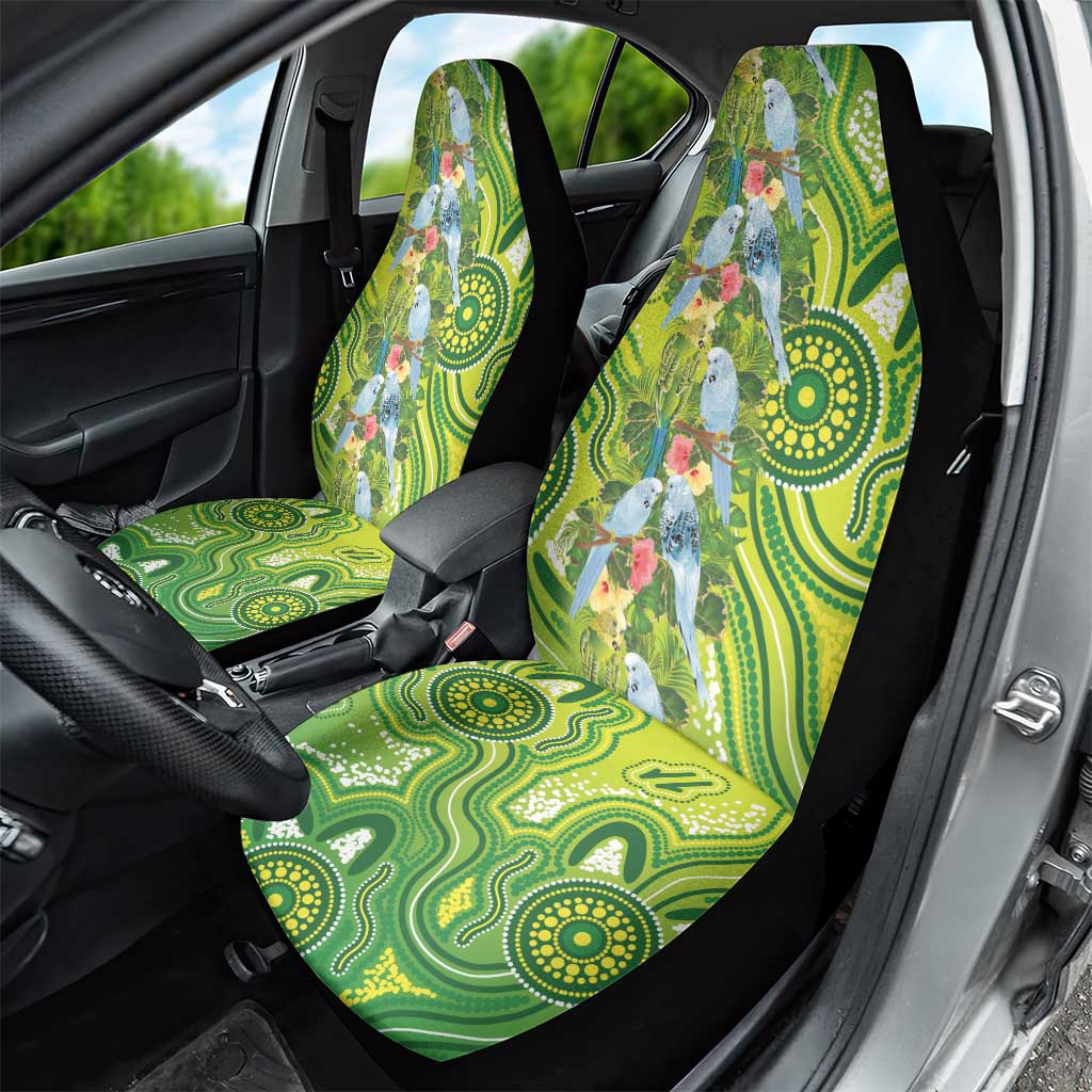 Budgerigar Australia Car Seat Cover Aussie Common Parakeet Indigenous Art - Aussie Hoodie