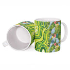 Budgerigar Australia Ceramic Mug Aussie Common Parakeet Indigenous Art - Aussie Hoodie