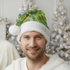 Budgerigar Australia Christmas Santa Hat Aussie Common Parakeet Indigenous Art - Aussie Hoodie