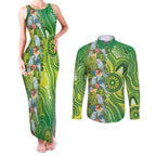 Budgerigar Australia Couples Matching Tank Maxi Dress and Long Sleeve Button Shirt Aussie Common Parakeet Indigenous Art - Aussie Hoodie