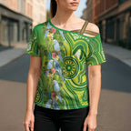 Budgerigar Australia Cross Shoulder Shirt Aussie Common Parakeet Indigenous Art - Aussie Hoodie