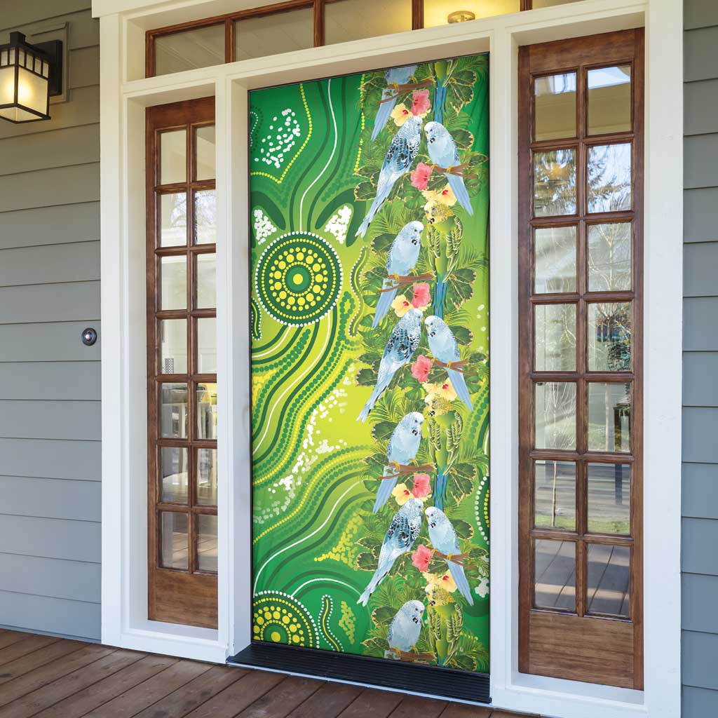 Budgerigar Australia Door Cover Aussie Common Parakeet Indigenous Art - Aussie Hoodie