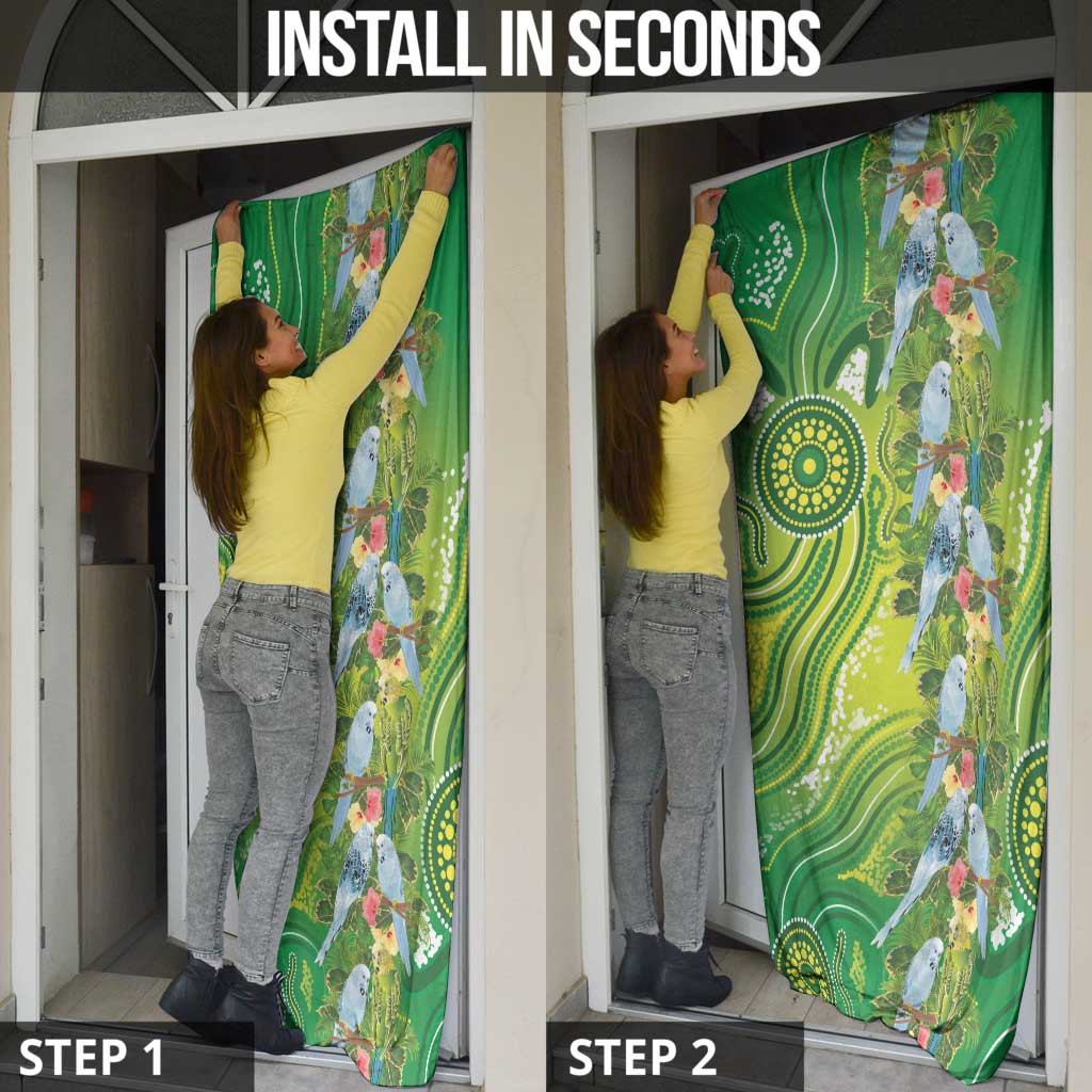 Budgerigar Australia Door Cover Aussie Common Parakeet Indigenous Art - Aussie Hoodie