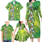 Budgerigar Australia Family Matching Long Sleeve Bodycon Dress and Hawaiian Shirt Aussie Common Parakeet Indigenous Art - Aussie Hoodie
