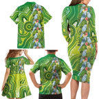 Budgerigar Australia Family Matching Long Sleeve Bodycon Dress and Hawaiian Shirt Aussie Common Parakeet Indigenous Art - Aussie Hoodie