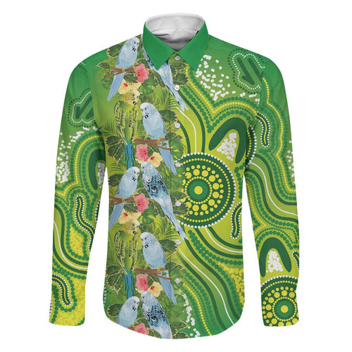 Budgerigar Australia Family Matching Long Sleeve Bodycon Dress and Hawaiian Shirt Aussie Common Parakeet Indigenous Art - Aussie Hoodie