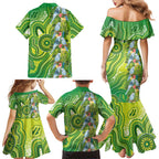 Budgerigar Australia Family Matching Mermaid Dress and Hawaiian Shirt Aussie Common Parakeet Indigenous Art - Aussie Hoodie