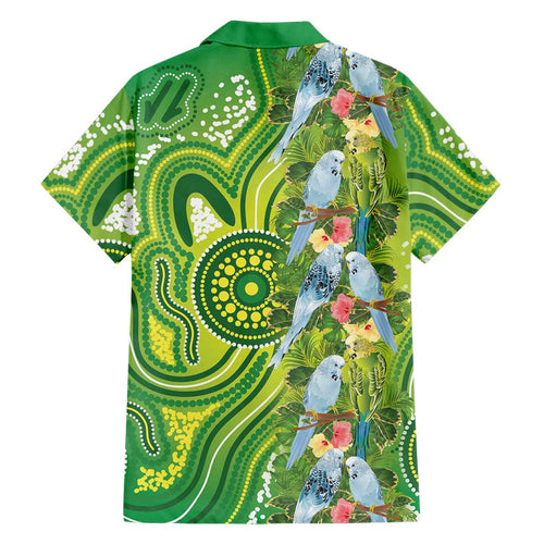 Budgerigar Australia Family Matching Off Shoulder Short Dress and Hawaiian Shirt Aussie Common Parakeet Indigenous Art - Aussie Hoodie