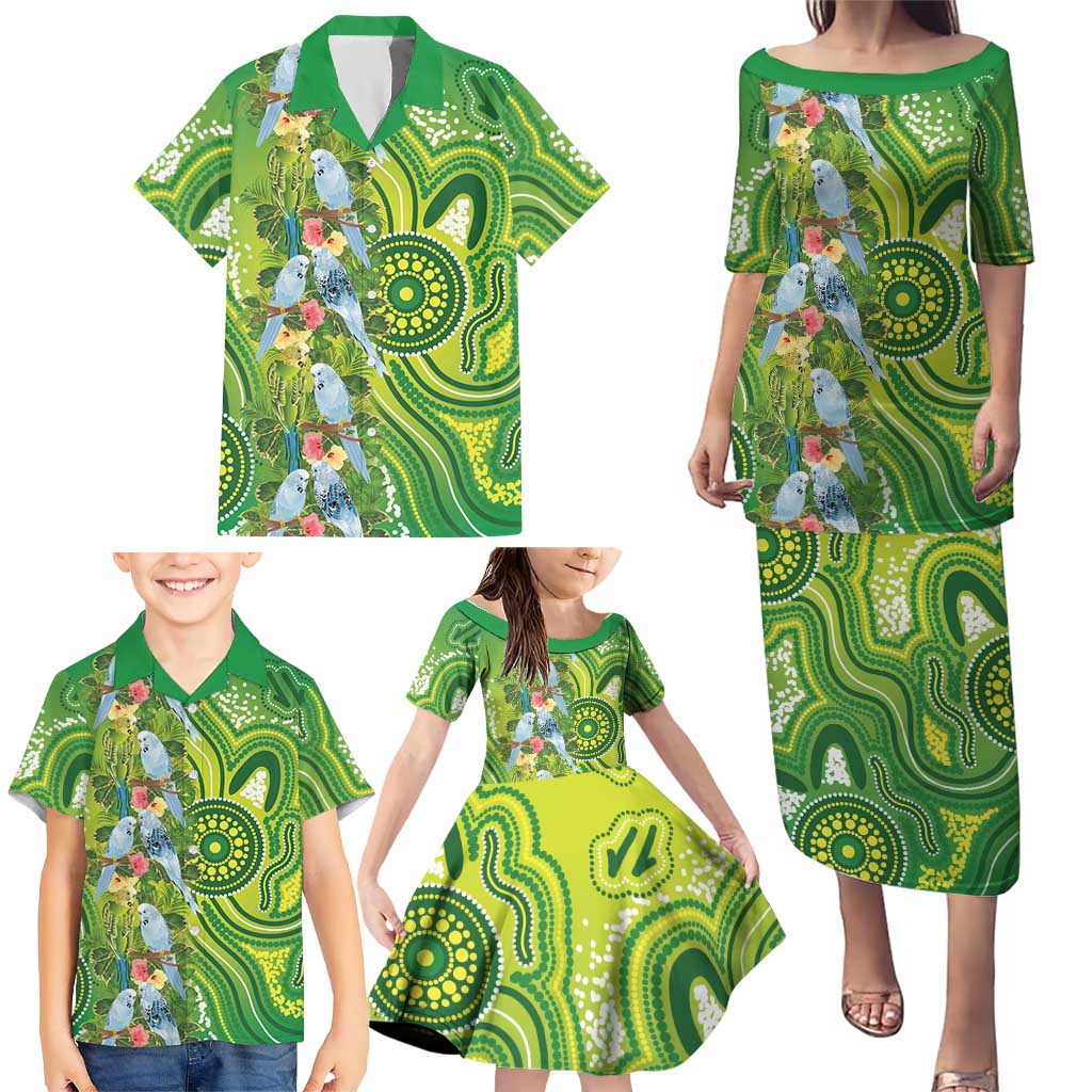 Budgerigar Australia Family Matching Puletasi and Hawaiian Shirt Aussie Common Parakeet Indigenous Art - Aussie Hoodie