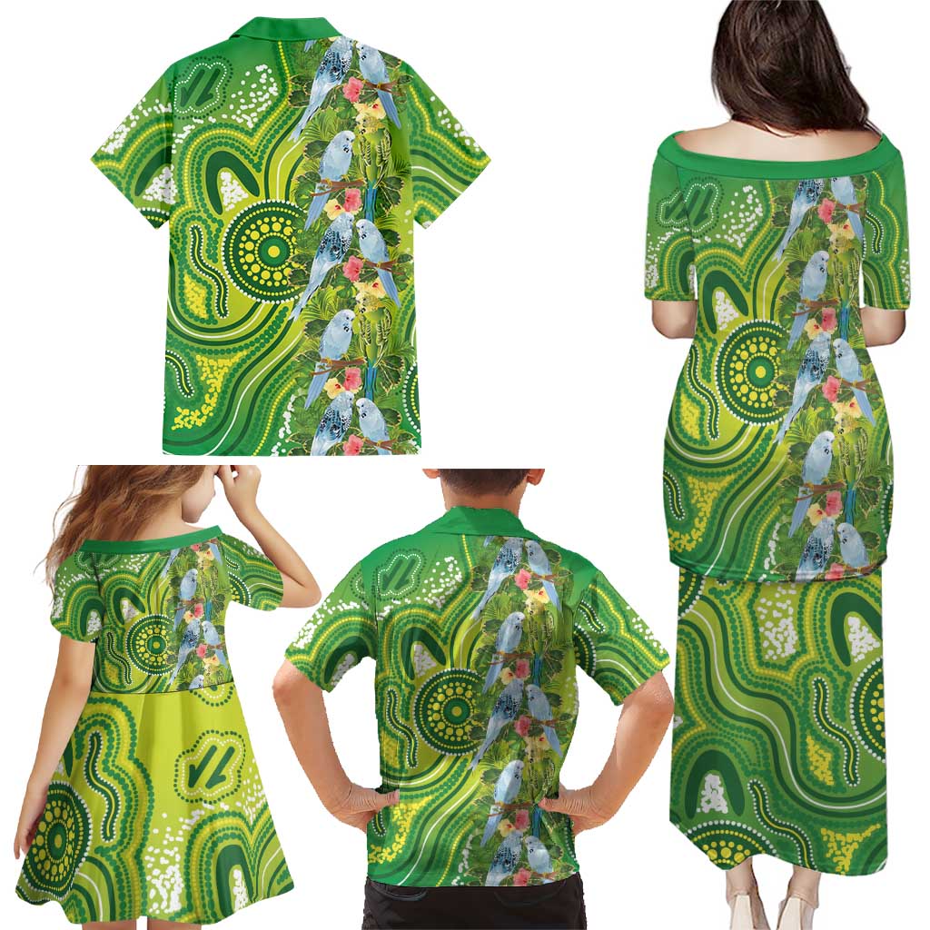 Budgerigar Australia Family Matching Puletasi and Hawaiian Shirt Aussie Common Parakeet Indigenous Art - Aussie Hoodie