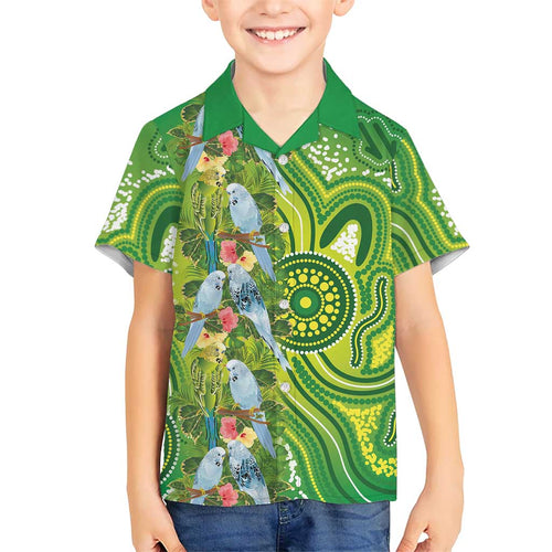 Budgerigar Australia Family Matching Short Sleeve Bodycon Dress and Hawaiian Shirt Aussie Common Parakeet Indigenous Art - Aussie Hoodie