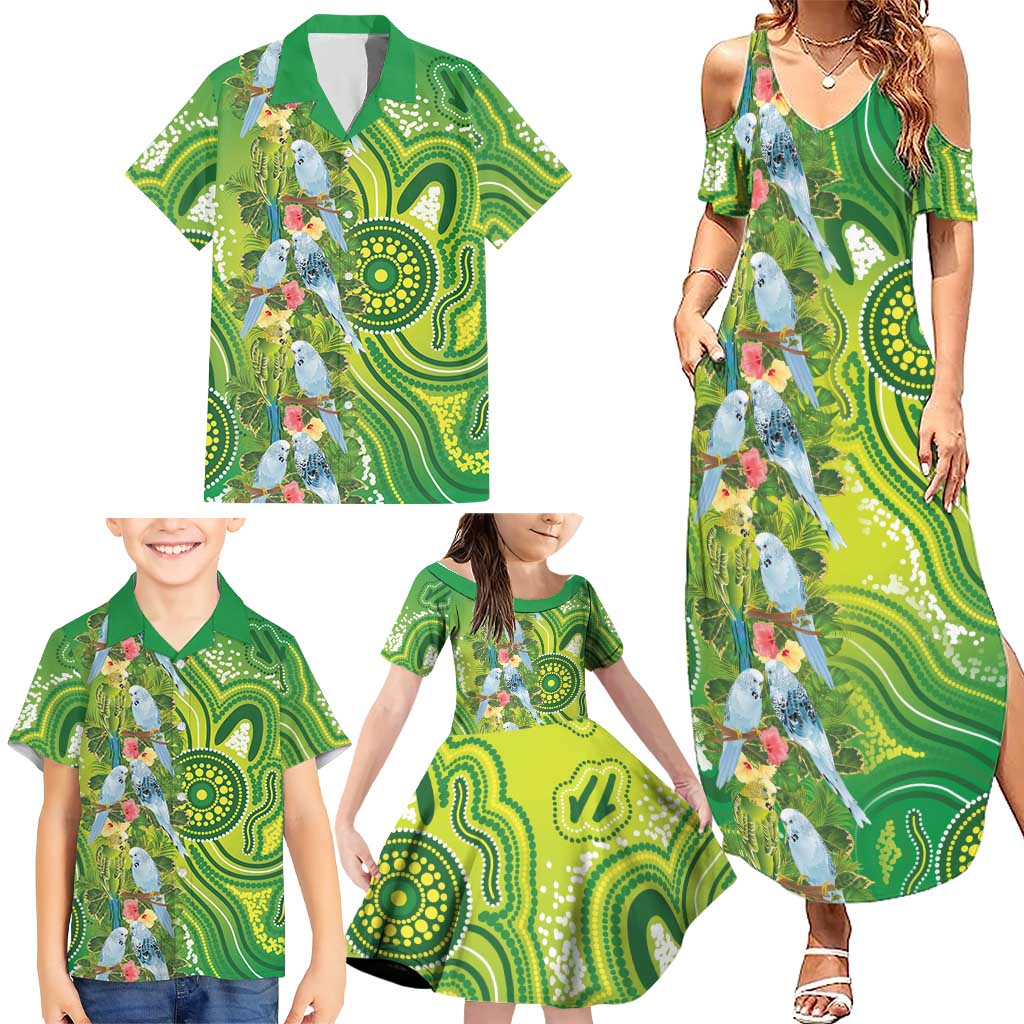 Budgerigar Australia Family Matching Summer Maxi Dress and Hawaiian Shirt Aussie Common Parakeet Indigenous Art - Aussie Hoodie