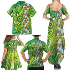 Budgerigar Australia Family Matching Summer Maxi Dress and Hawaiian Shirt Aussie Common Parakeet Indigenous Art - Aussie Hoodie