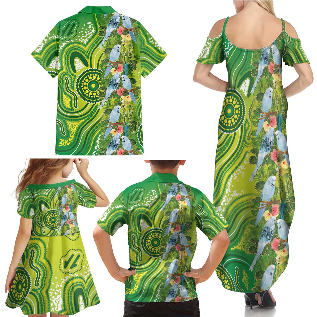 Budgerigar Australia Family Matching Summer Maxi Dress and Hawaiian Shirt Aussie Common Parakeet Indigenous Art - Aussie Hoodie