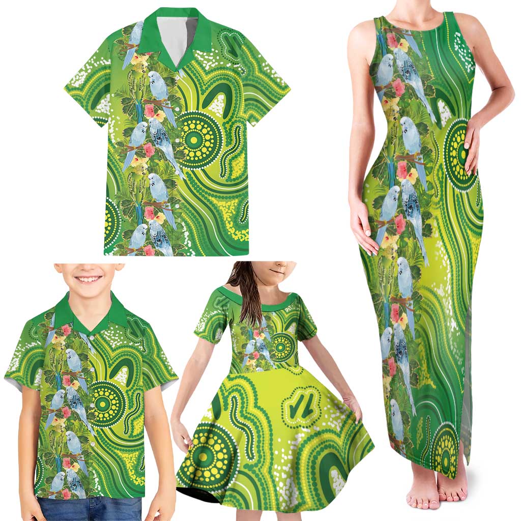 Budgerigar Australia Family Matching Tank Maxi Dress and Hawaiian Shirt Aussie Common Parakeet Indigenous Art - Aussie Hoodie